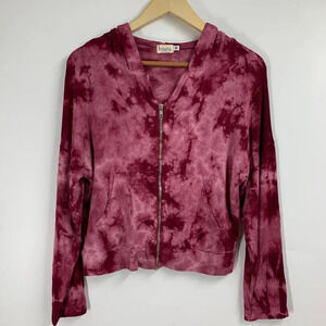 Baea Women's Tie Dye Full Zip Long Sleeve Hoodie in tie Dye Plum‎ Size S NWT